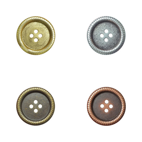 Designer metal buttons with - metal, 4