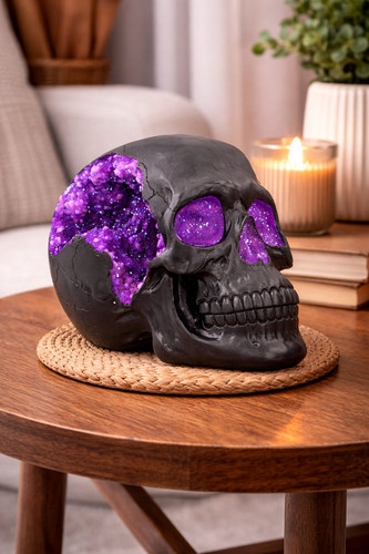 Geode skull 17cm - skull, –
