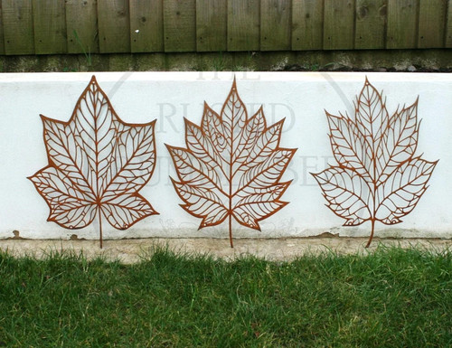 Rustic metal leaf wall - wall,