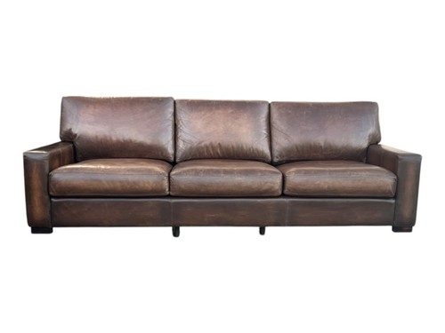 Vintage tobacco leather sofa - vintage,