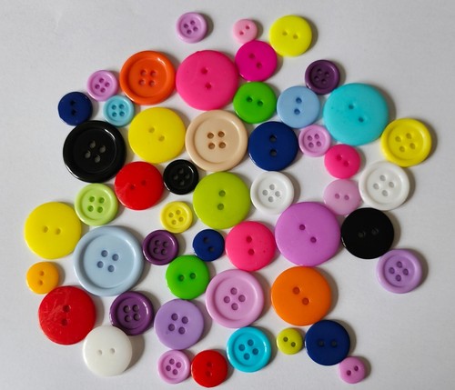 Buttons assorted colours - 50,