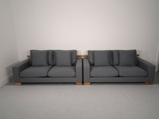 A pair of Flexform Status sofa's in luxury grey wool in immaculate conditon