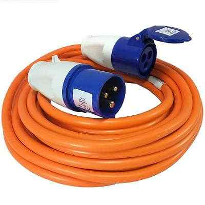 25m orange hook mains lead - orange,