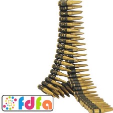 Smiffys Bullet Belt 96 Bullets 150cm Long Adults Mens Fancy Dress