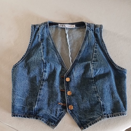 Zara denim waistcoat new - waistcoat, l