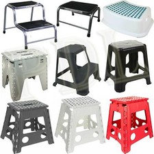 Small/Large Plastic Folding Step Stool Foldable Multi Purpose Dual Step Stool