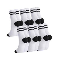 6 Pairs White Women Socks Sports Gym Leisure Crop Socks Casual Socks Cotton Line