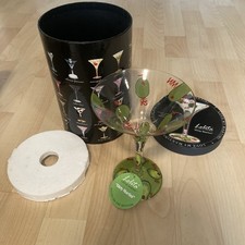 Lolita Martini Glass Dirty Martini Hand Painted Boxed