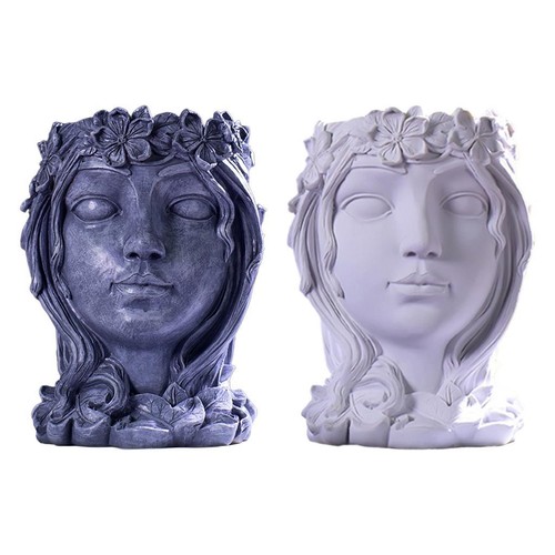 Resin goddess head planter - head,