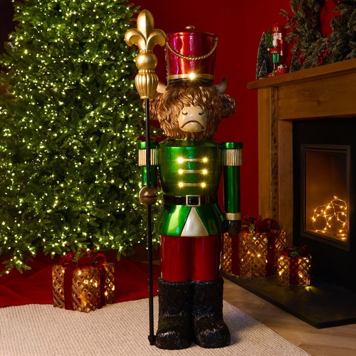 Led highland cow soldier - highland, 123cm
