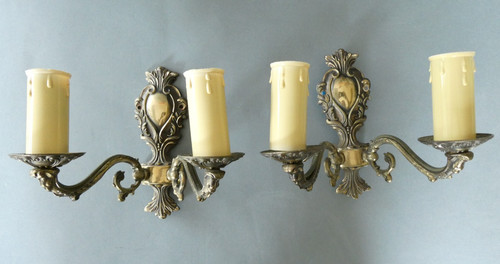 Vintage gilt metal wall light - metal,