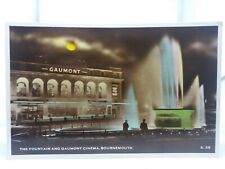 Vintage Rp Postcard The Fountain and Gaumont Cinema Bournemouth Dorset 1950s
