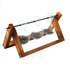 BULB VASES WITH WOODEN STAND