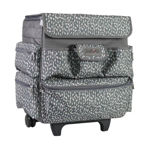 Rolling tote grey pink spot - pink,