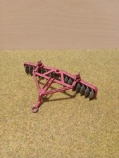 Britains Vintage Red Disc Harrow - 1/32 Scale - Circa Mid to Late 1960s -