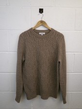 Men's NIGEL HALL Brown Round Neck Wool Blend Knitted Jumper Size UK L G ZZ2