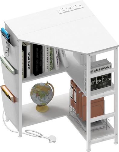 Corner desk with - with, shelf