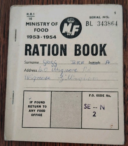 Ministry food ration - book, _