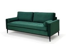 Velvet Dk Green 3 Seater Sofa-