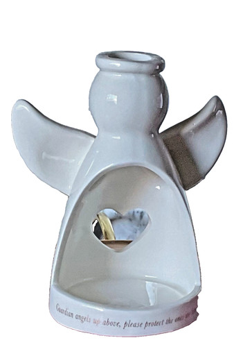 White ceramic angel - white,