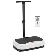Vibration Plate Fitness Machine 50 Speed Levels Adjustable Handle Black White