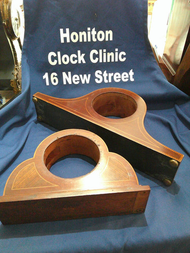 Two clock inlayed wood - two,