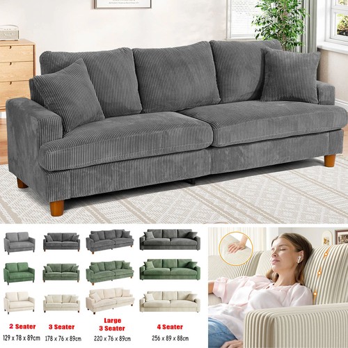 Seater corduroy sofa - 3/4, jumbo