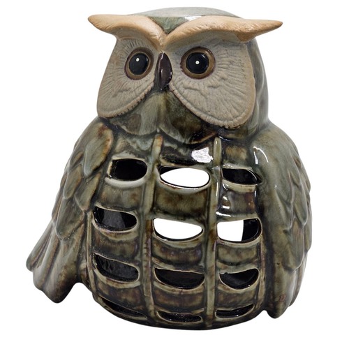 Medium ceramic owl tealight - owl,