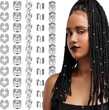 Pcs silver dreadlock - silver, beads