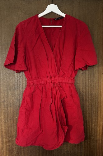 Zara red linen - zara,