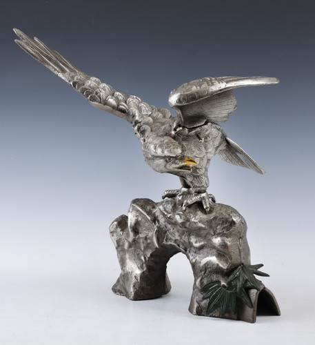 Japanese vintage bronze hawk - bronze,