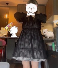 axes femme lolita black check