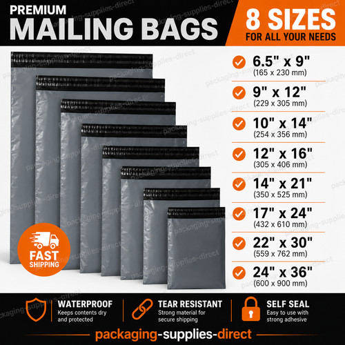 Grey mailing bags peel seal - mailing, &