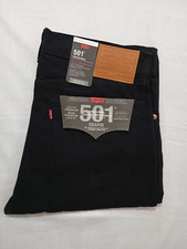 LEVIS 501 ORIGINAL MENS REGULAR STRAIGHT LEG FIT BLACK JEANS NEW ALL SIZES