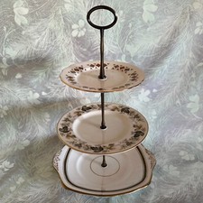 Vintage Mismatch 3-Tier Cake Stand. Reids China, Royal Doulton, Colclough