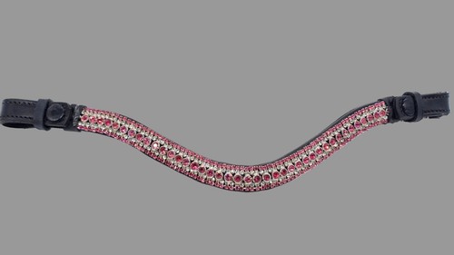Leather diamante wave browband - diamante,