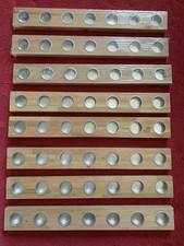 8x Table/Wall-Wooden Tea Light Candle Holder/Runner (7 Spaces)