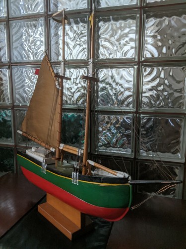 Vintage wood schooner ship - vintage,