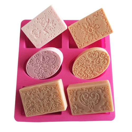 Silicone soap mold forms - silicone, 6