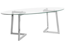 Coffee Table Glass Silver