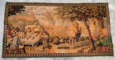 Vintage French Tapestry Medieval Pictorial Wall Decor Tapestry 2x5 ft Free Ship