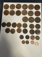 Old British Coins Penny Half