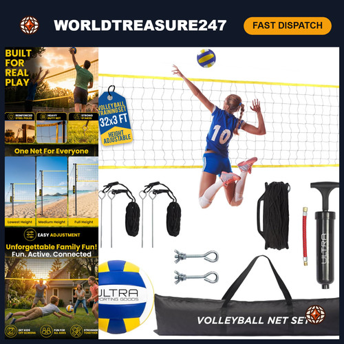 Regulation size volleyball - regulation, net