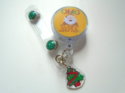 Santa badge glitter - badge, popper