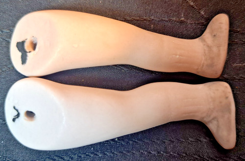 Vintage bisque doll legs - bisque,