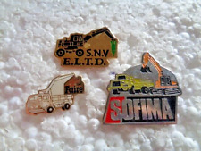 Job lot of 3 plant machinery vehicle truck HGV shaped metal lapel pins