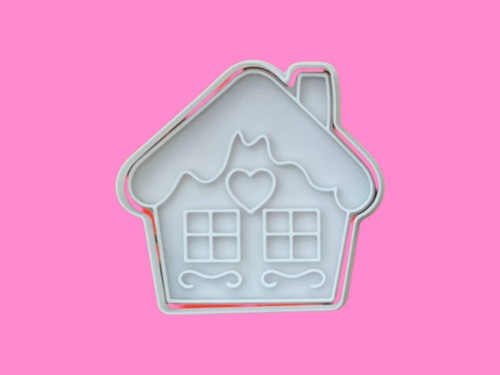 Gingerbread house love heart - house,