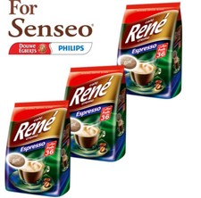 Philips Senseo 108 x Cafe Rene Espresso Roast Coffee Pads Bags (3 x Bags of 36)