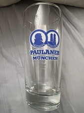 Vintage German Paulaner München Beer Stein Glass Excellent Condition