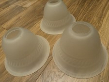 3 x vintage frosted/marbled glass light shades